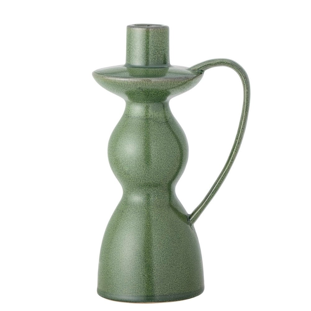 Green Stoneware Candle Holder - Florrie