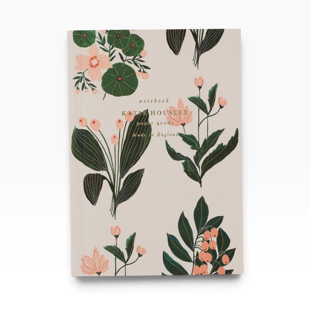 Katie Housley Pink Botanical A5 lined journal
