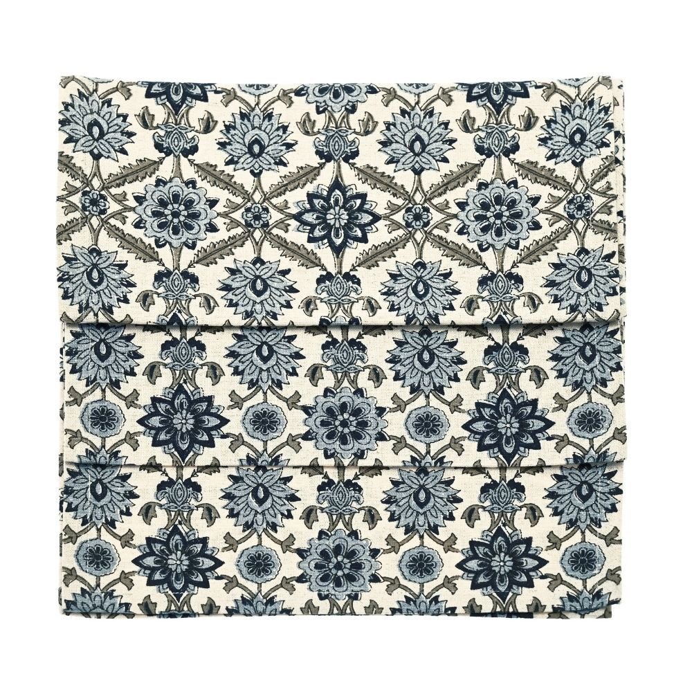 Blue patterned Kelmscott runner — 32x180cm - Florrie