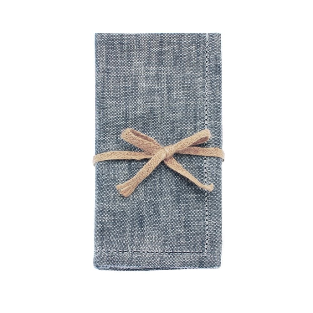 Flint blue chambray napkins (set of 4) — 46x46cm - Florrie